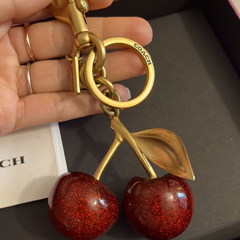 Coach Gold Cherries keychain/purse charm